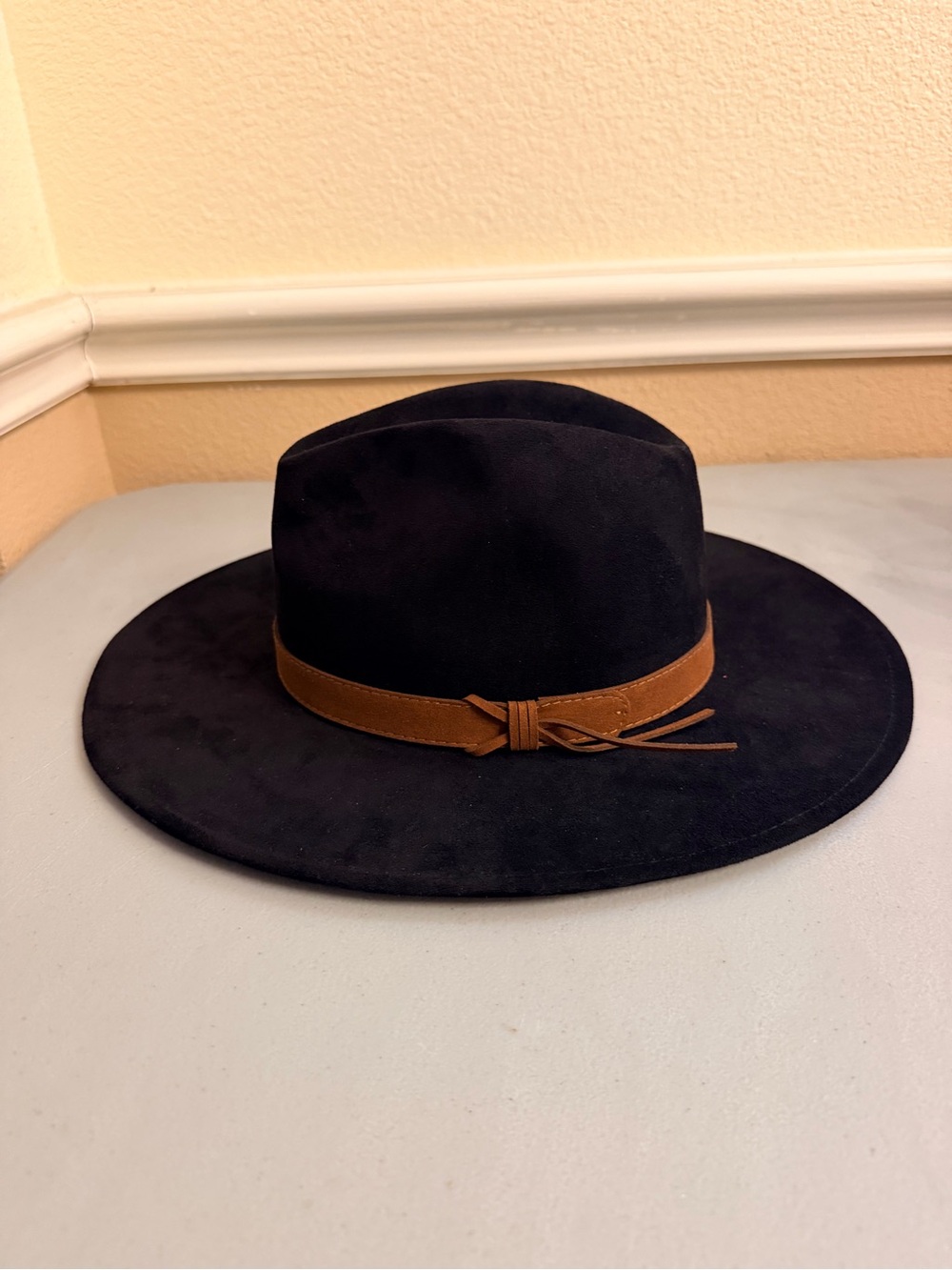 Cremieux Black Wool Felt Fedora Hat
